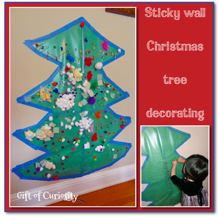 Sticky wall Christmas tree decorating >> Gift of Curiosity Sticky wall Christmas tree decorating >> Gift of Curiosity