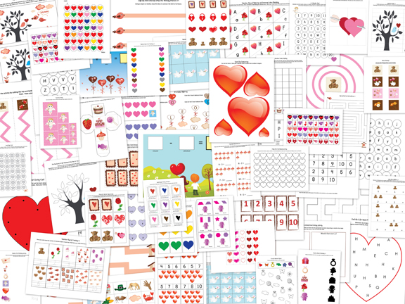 Valentine nyomtatható Pack 77 tevékenységet a gyerekek életkora 2-7 | | Gift of Curiosity