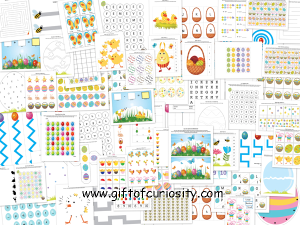 Easter printable pack for kids ages 2-7 - #EasterPrintables || Gift of Curiosity