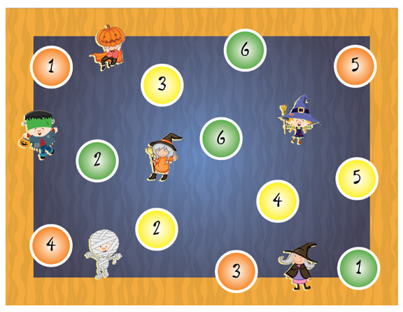 Halloween dice game printable to download