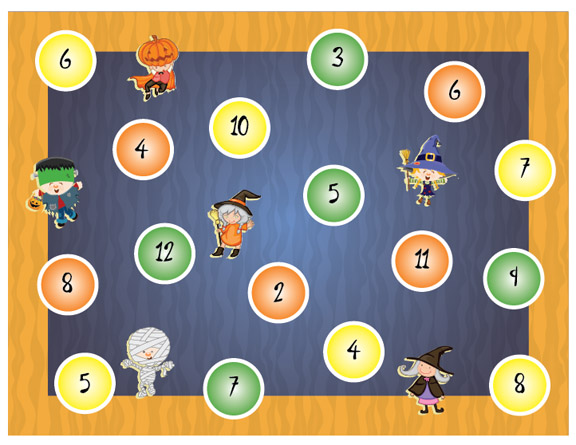 Halloween dice game printable (advanced version) to download