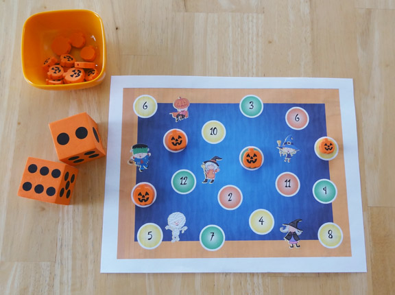 Halloween dice game for kids