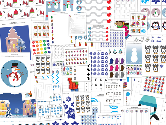 Winter Printable Pack with 77 activities for kids ages 2-7 || Gift of Curiosity