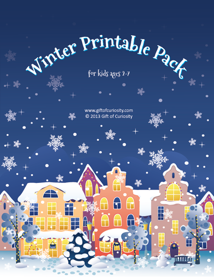Winter Printable Pack with 77 activities for kids ages 2-7 || Gift of Curiosity