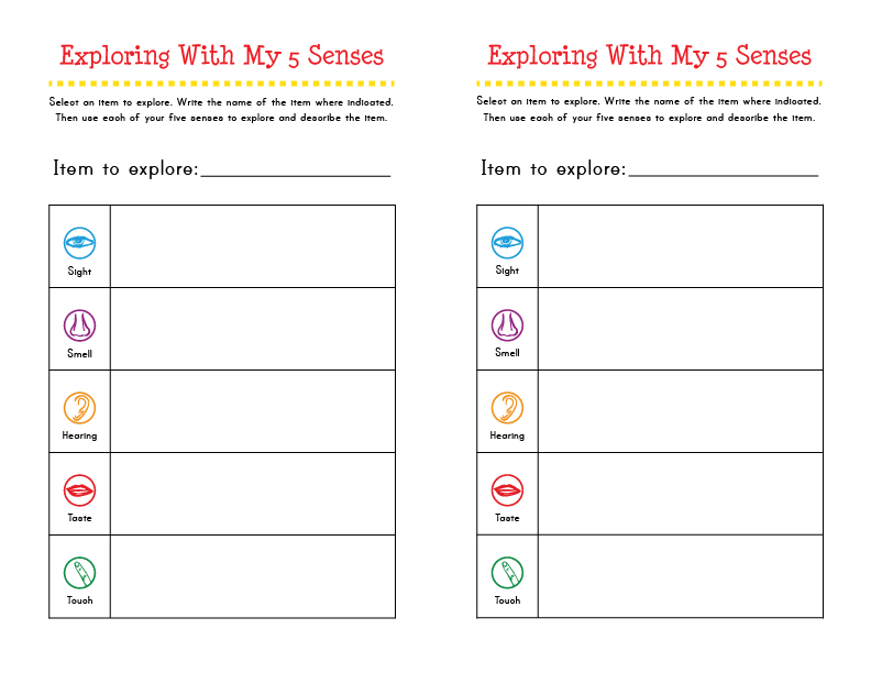 format   exploring with my five senses worksheet quantity add to