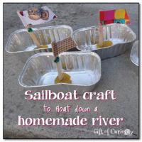 Sailboat craft to float down a homemade river
