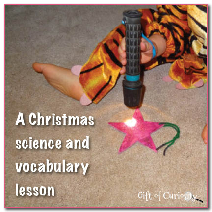 A Christmas science and vocabulary lesson from Gift of Curiosity