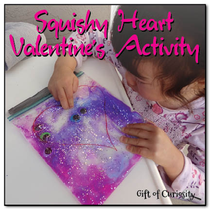 Squishy heart Valentine's sensory bag activity || Gift of Curiosity
