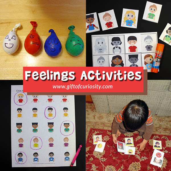Activities for teaching kids about feelings | Fun ideas for doing social and emotional learning with preschoolers! | Teaching kids all about their emotions | Activities that teach kids about feelings and emotions | #feelings #giftofcuriosity || Gift of Curiosity