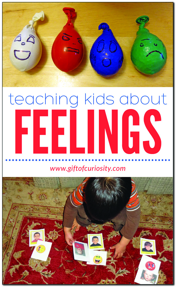 Activities for teaching kids about feelings | Fun ideas for doing social and emotional learning with preschoolers! | Teaching kids all about their emotions | Activities that teach kids about feelings and emotions | #feelings #giftofcuriosity || Gift of Curiosity