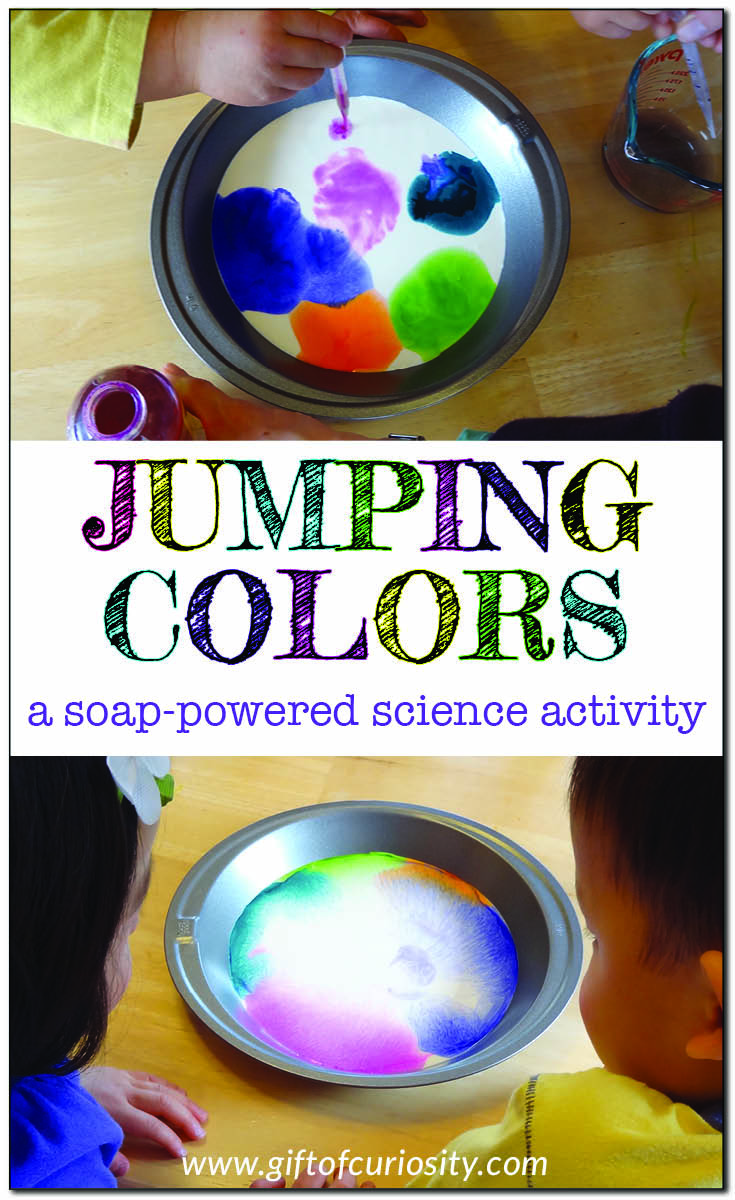 Jumping colors: a soap-powered science activity to demonstration surface tension #STEM #STEAM #ece || Gift of Curiosity