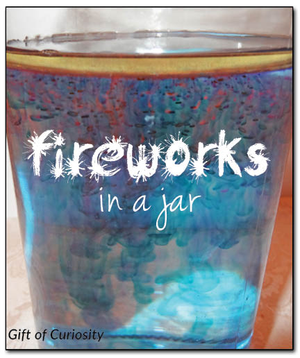 Fireworks in a jar - make your own celebratory fireworks in a jar using just 2 ingredients plus water! || Gift of Curiosity
