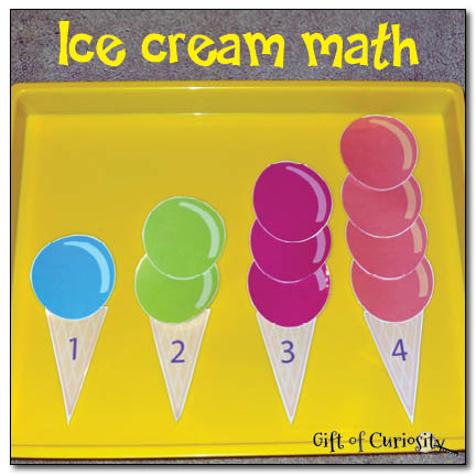 Ice cream math game with free printable || Gift of Curiosity