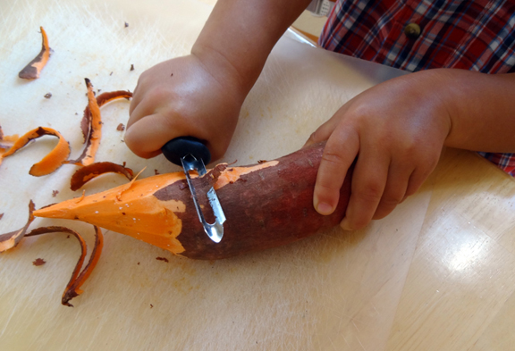 9 practical life activities involving food - peeling a yam || Gift of Curiosity