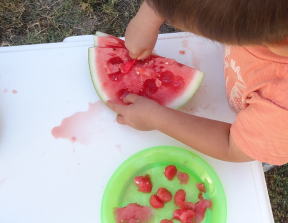 9 practical life activities involving food - scooping watermelon balls || Gift of Curiosity