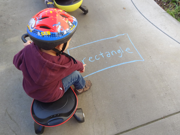 Get some exercise while chasing down shapes drawn with sidewalk chalk || Gift of Curiosity