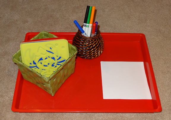 Ocean Montessori trays - ocean-themed stencils || Gift of Curiosity