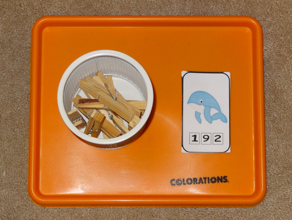 Ocean Montessori trays - count and clip || Gift of Curiosity