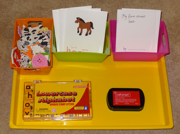 Farm Montessori tray: Create a farm animal book || Gift of Curiosity