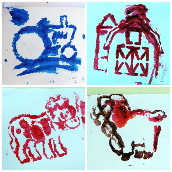 Farm paintings using stencils from Oriental Trading Company || Gift of Curiosity