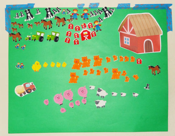Farm mural using foam stickers from Oriental Trading Company || Gift of Curiosity