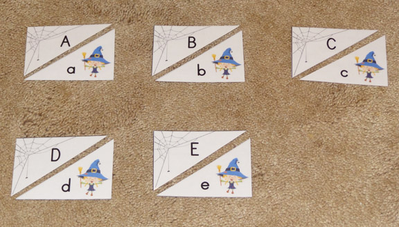 Halloween Montessori activities: Uppercase and lowercase letter matching || Gift of Curiosity