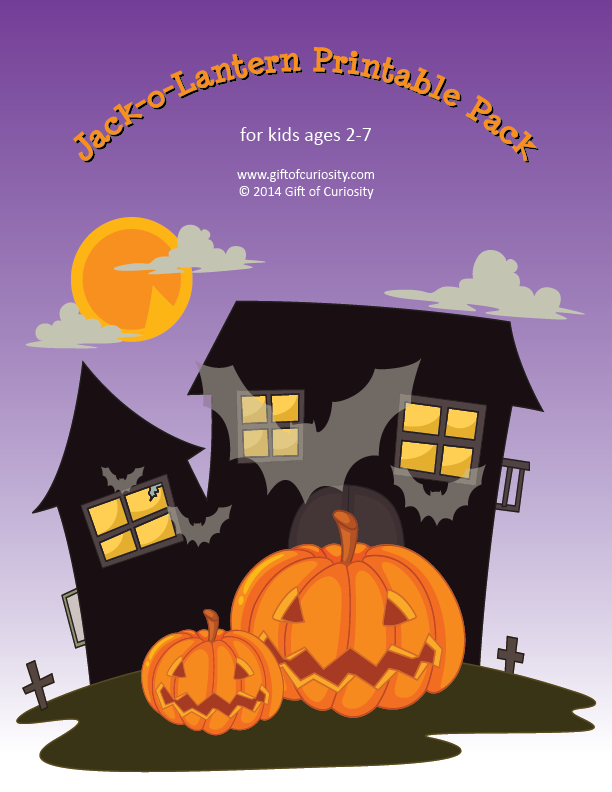 Jack-o-Lantern Printable Pack: 71 Halloween-themed activities for kids ages 2-7 #Halloween #JackOLanterns #freeprintables || Gift of Curiosity