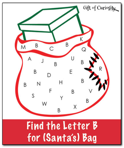 Find the Letter B for Bag: kids use do-a-dot markers, stickers, or crayons to find and mark the target letter || Gift of Curiosity