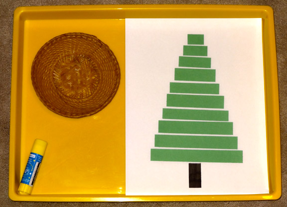 Montessori Christmas activities: Build a Christmas tree from graded strips of paper || Gift of Curiosity
