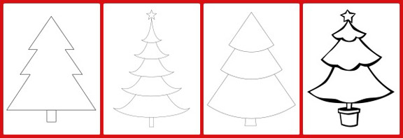 Printable Christmas Tree Outlines to use in all your craft projects || Gift of Curiosity