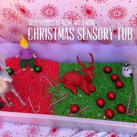 Christmas sensory tub from Adventures at Home with Mum