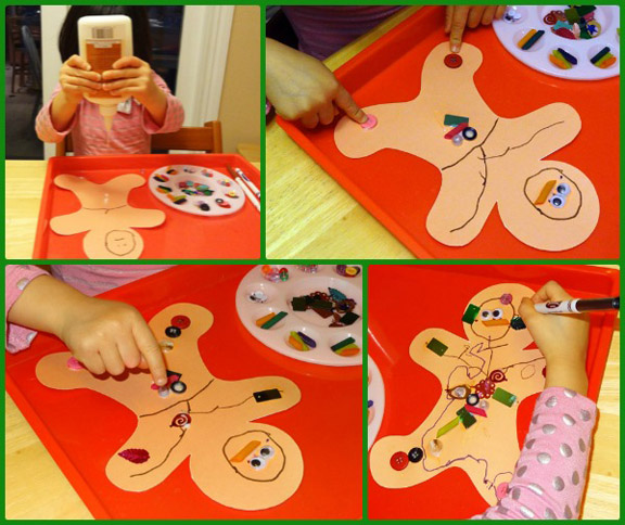 Simple gingerbread man craft for kids using free gingerbread man templates || Gift of Curiosity