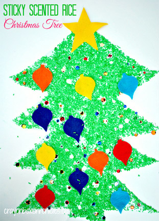 Sticky scented rice Christmas tree from Crayon Box Chronicles