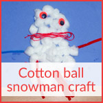 Cotton ball snowman craft