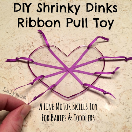 DIY shrinky dinks ribbon pull toy from Lalyom