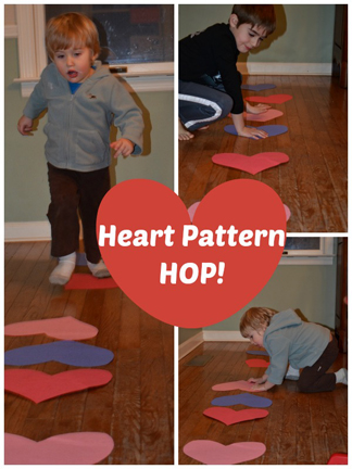 Heart Pattern Hop Game for Valentine’s Day from The Pleasantest Thing