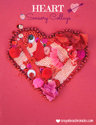 Heart sensory collage from Crayon Box Chronicles