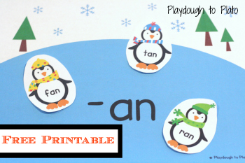 Penguin word family sort from Playdough to Plato
