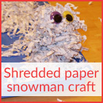 Shredded paper snowman craft