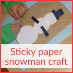 Sticky paper snowman craft