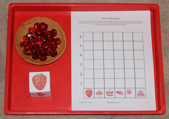 Valentine Montessori activities: Valentine Treat Graphing || Gift of Curiosity