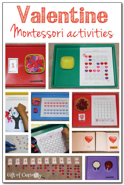 Lots of Valentine Montessori activities spanning the curriculum || Gift of Curiosity