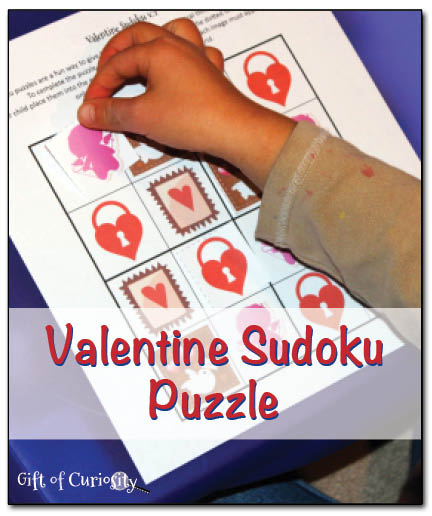 Free printable Valentine Sudoku Puzzle || Gift of Curiosity