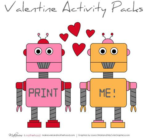 Valentines Activity Pack from Makeovers and Motherhood