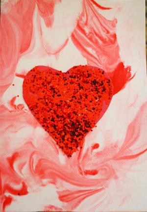 Valentine's Day Cards using Shaving Cream from Mess for Less