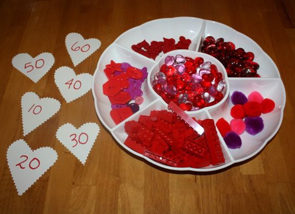 Valentines early learning math activities from Little Bins for Little Hands
