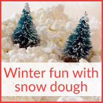 Winter fun with snow dough