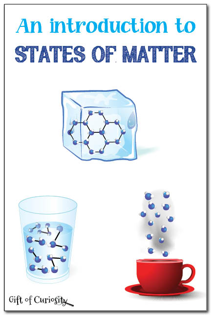 An introduction to states of matter for preschoolers, kindergarteners, and early elementary students. This is a really simple activity for introducing states of matter in a concrete way so that kids can understand the difference between solids, liquids, and gasses. || Gift of Curiosity