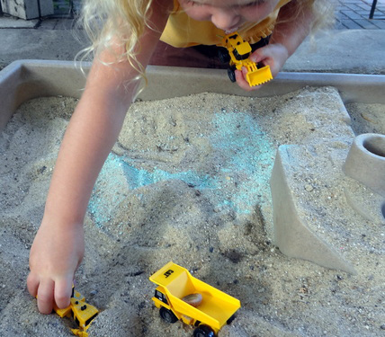 Construction sensory play from P is for Preschooler