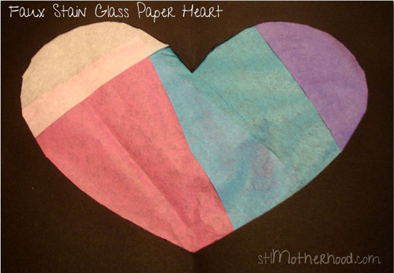 Faux stain glass paper heart from StlMotherhood
